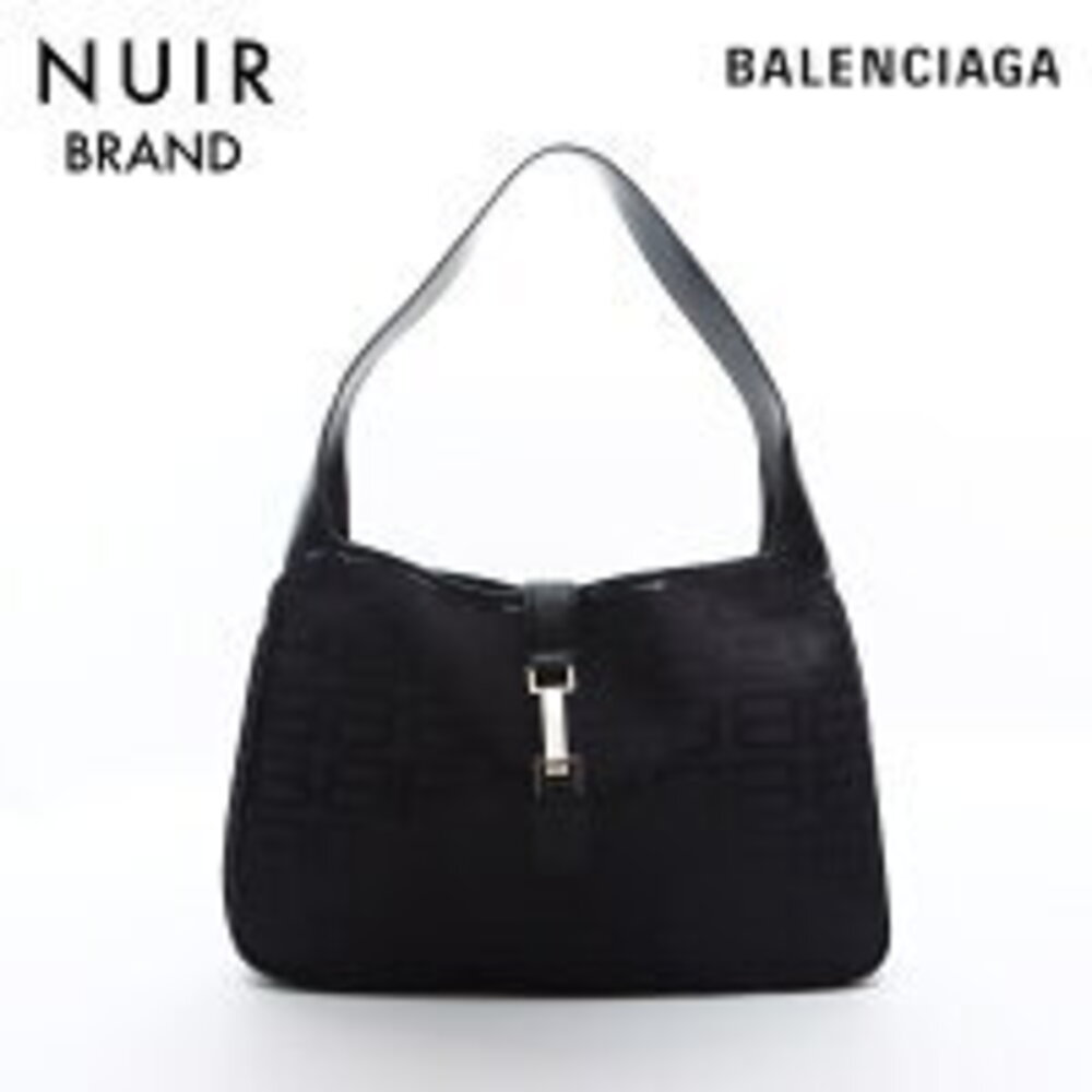 Balenciaga Logo One Shoulder Hobo Bag Shoulder Black